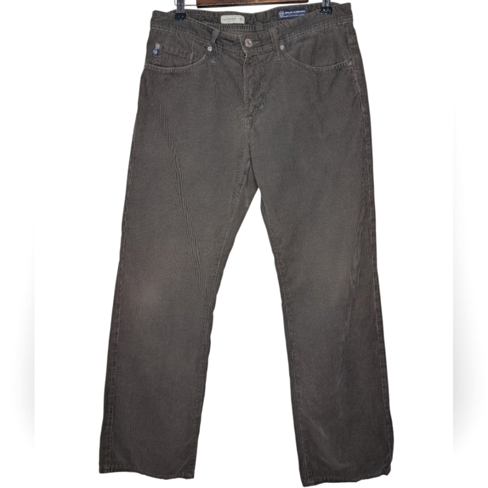 AG Adriano Goldschmied Men's The Protege Straight Leg Green Corduroy Pants 31/30